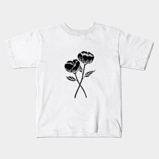 Black flower Kids T-Shirt